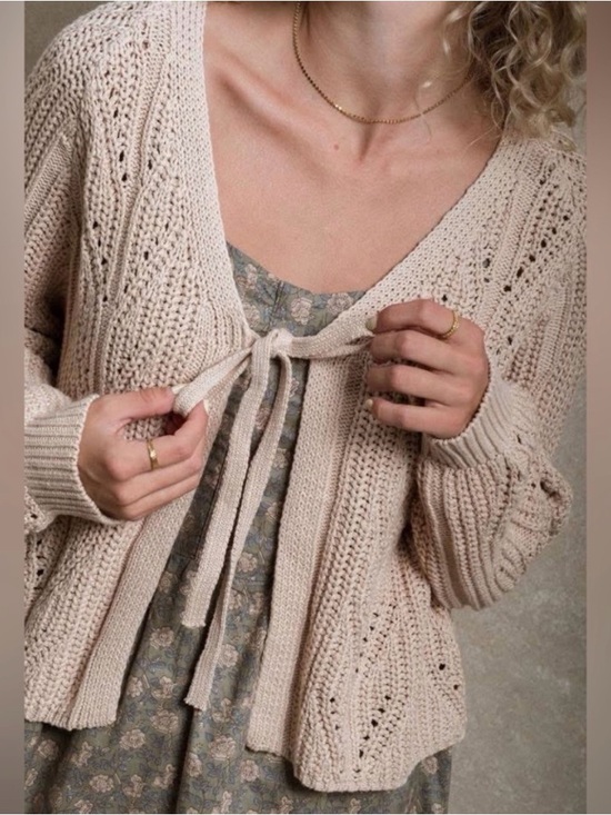 Thea Cardigan Sweater Tan XL